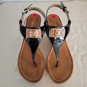 Tommy Hilfiger Mariko 2 Womens Wedge Sandals Shoes, Size 10M, Black
